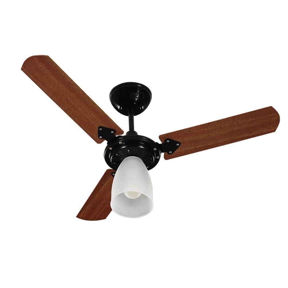 Ventilador De Teto Tron Marbela 3 Pás Preto / Verniz 127v