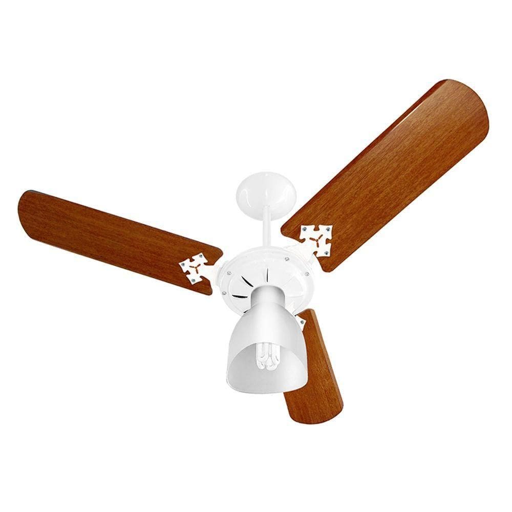 Ventilador De Teto Venti-delta New Delta Light Com 3 Pás Mogno - Branco 220v