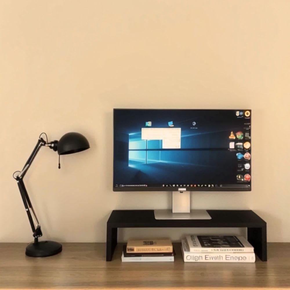Suporte De Mesa Ergônomico Para Monitor Preto 50x20x12cm