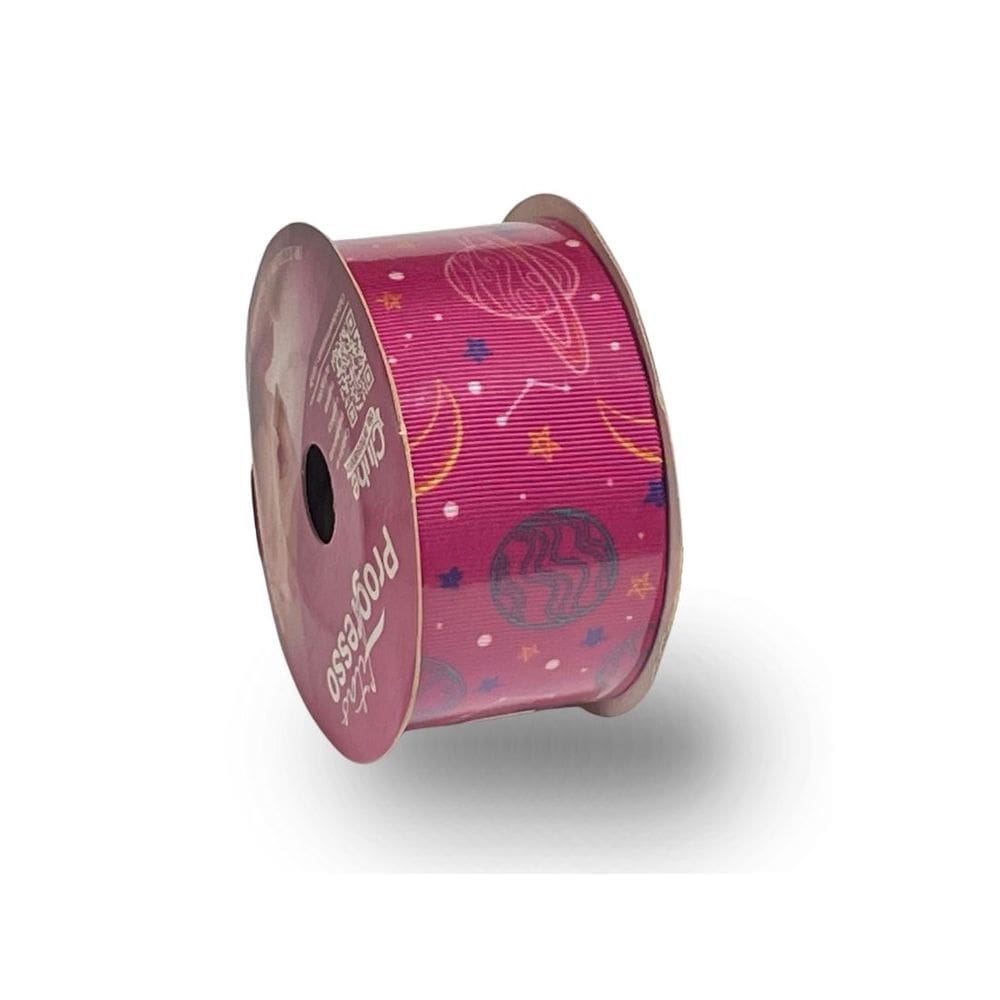 Fita De Gorgurão Estampada 38mm Progresso Nº9 | Espaço