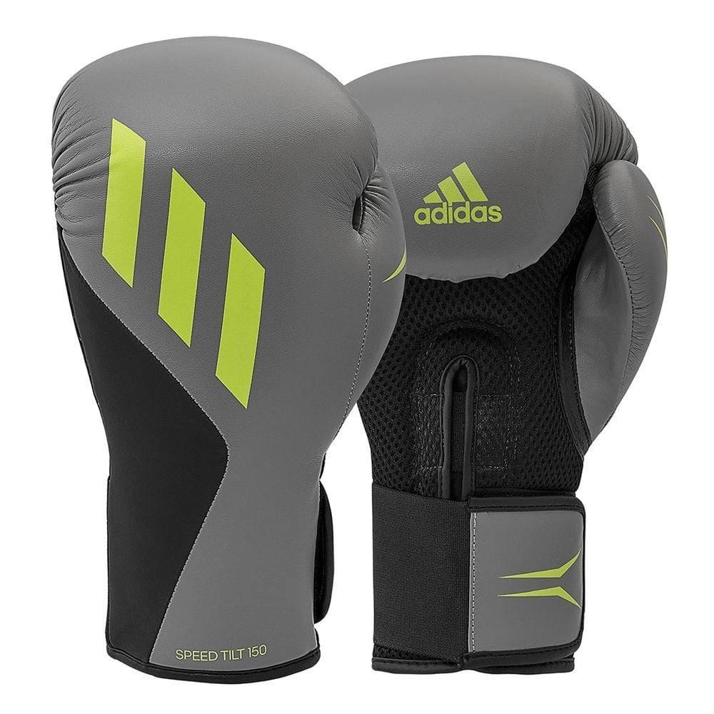 Luva De Boxe Em Pu 150 Cinza E Amarelo Neon 12 Oz