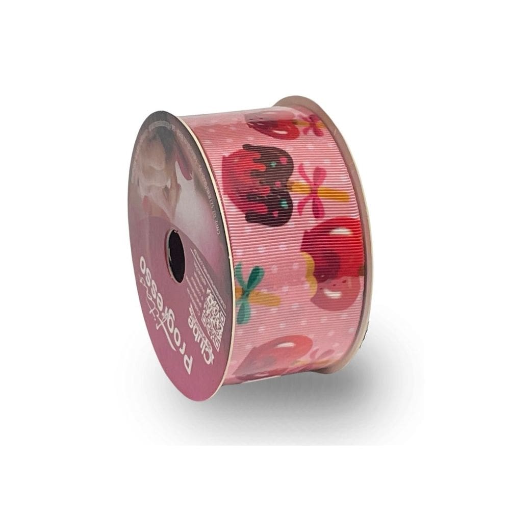 Fita De Gorgurão Estampada 38mm Progresso Nº9 | Maça do Amor