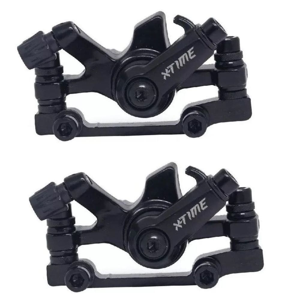 Kit 2 Pinças com Pastilhas Bike Freio A Disco Dianteiro Traseiro Mecânico Alumínio X-Time