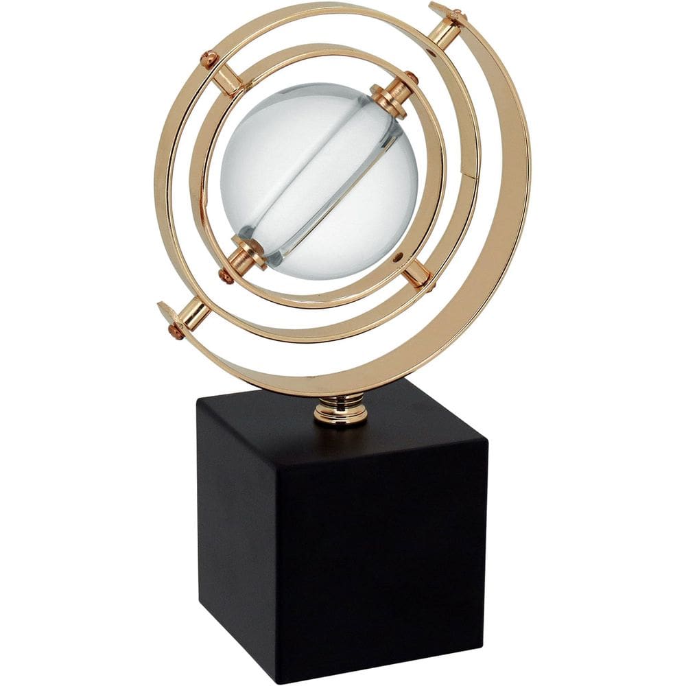 ESCULTURA DECORATIVA ENFEITE CASA METAL 23x15x15cm DOURADO