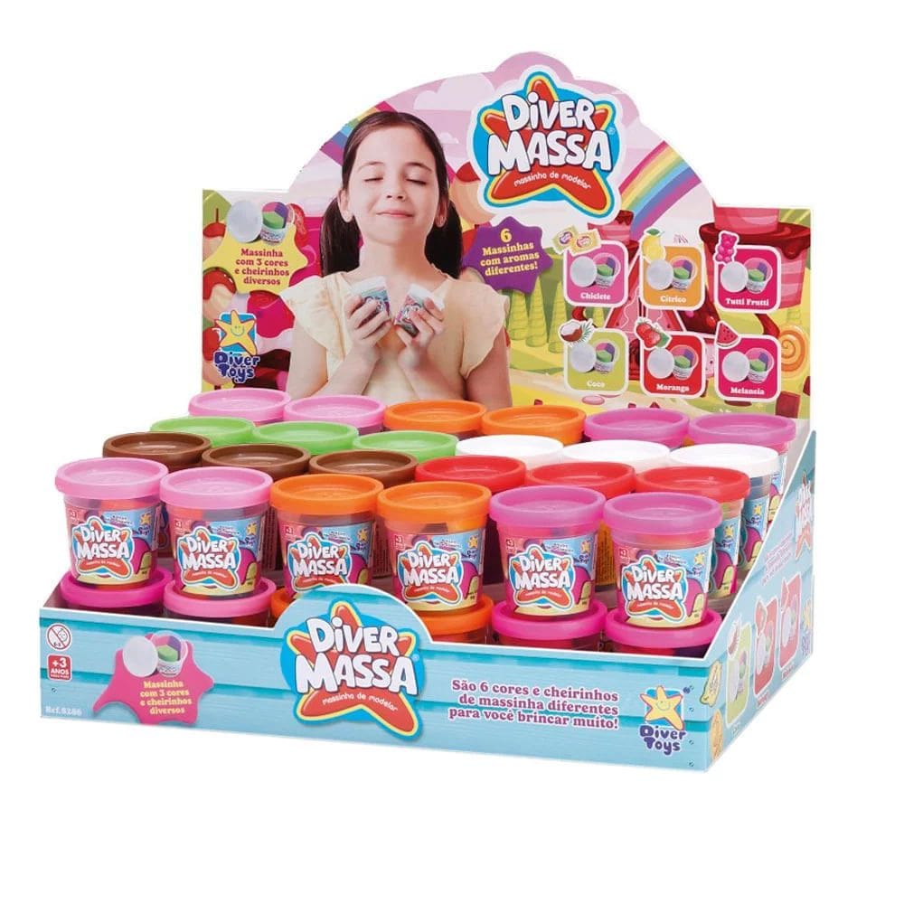 Massa de Modelar Divertoys Tricolor - Item Variado