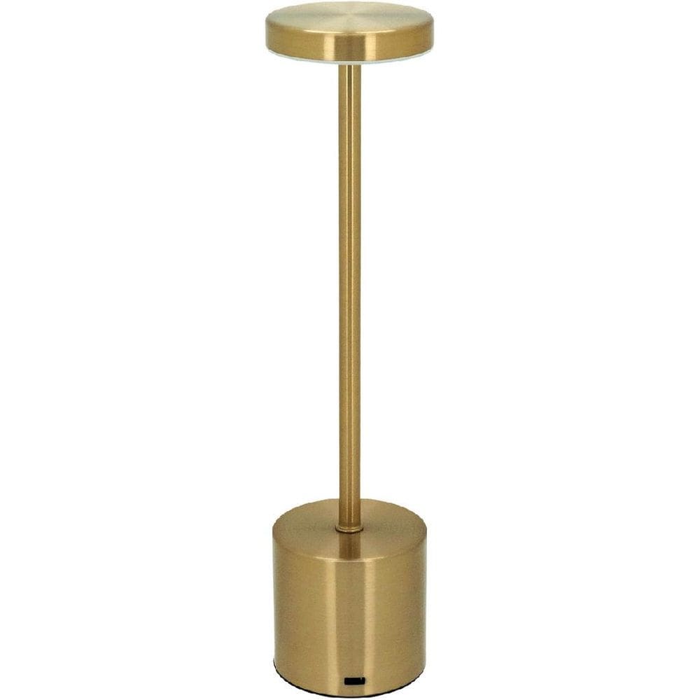 LUMINÁRIA DECORATIVA ABAJUR LED MESA USB METAL 33x8x8cm DOURADO