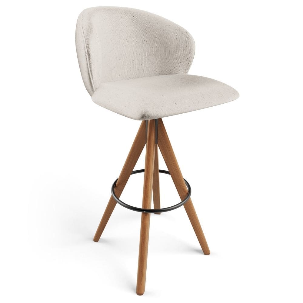 Banqueta Alta Bar Cozinha Sala de Jantar Bar Mia L02 Linho Cru - Lyam Decor