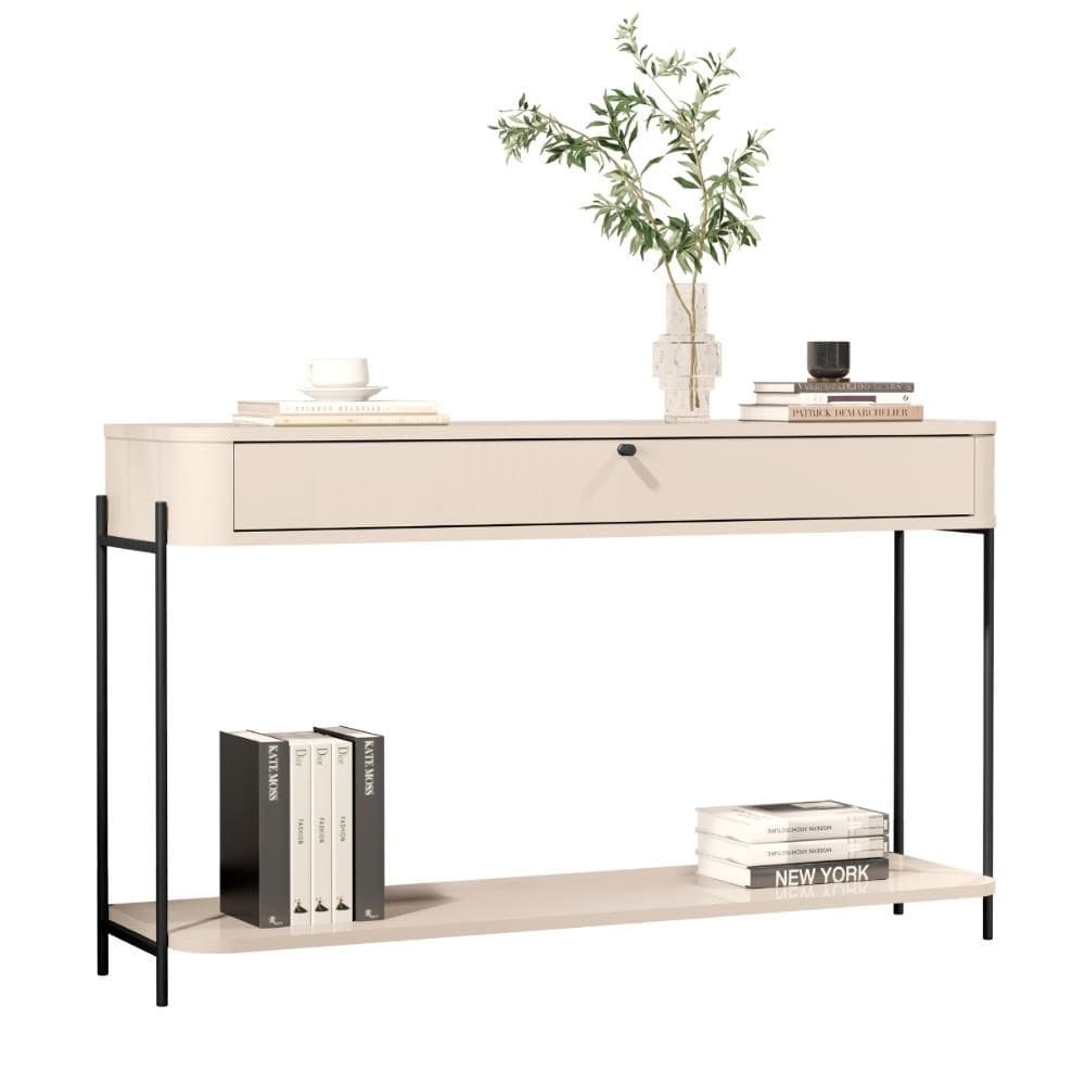 Aparador Curvo Tucupí 1G Off White Preto JB Bechara