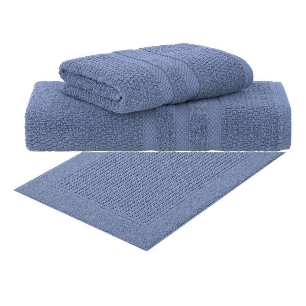 Kit Toalha Banho Rosto Piso 3 Pçs Vanilla Extra Soft
