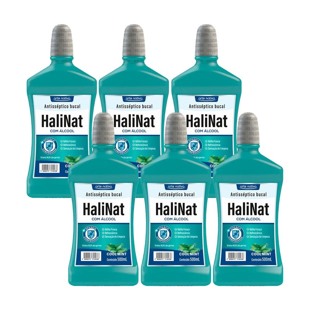 Kit 6 und Halinat Antisseptico Bucal Cool Mint 500 ml