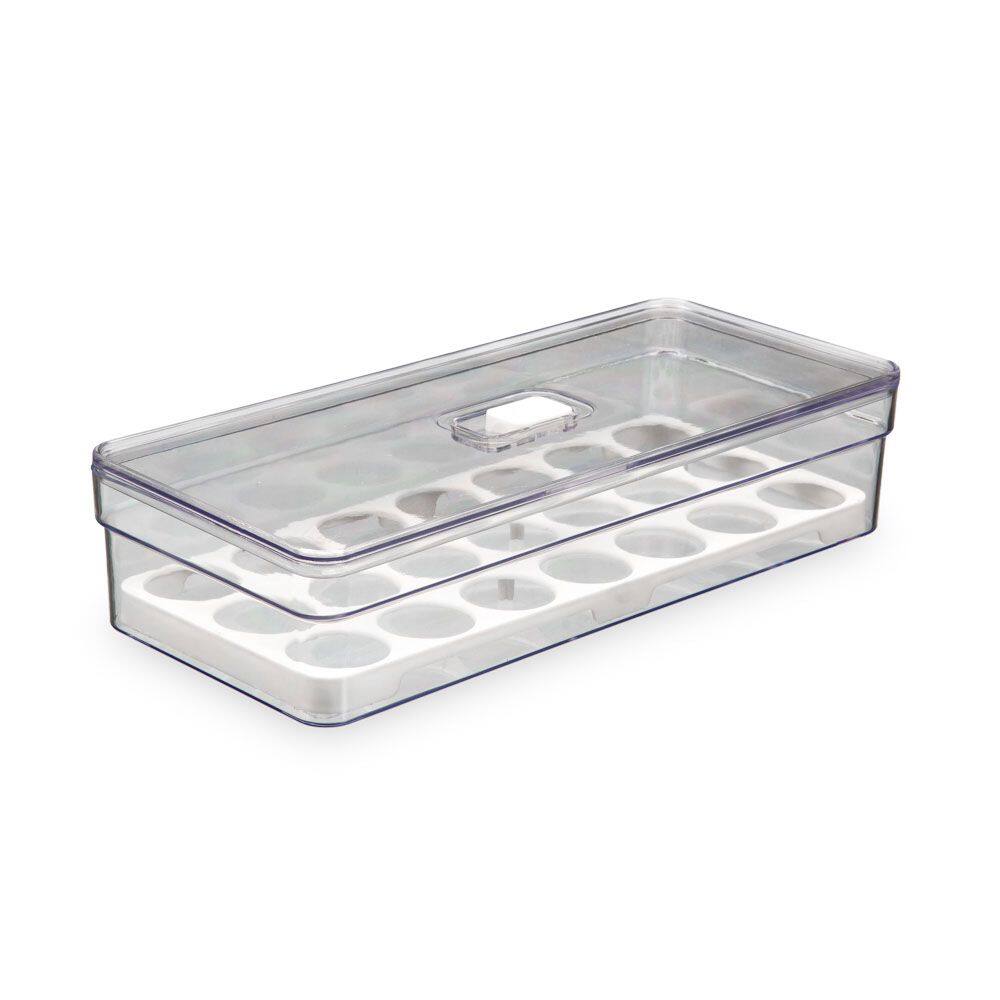 Organizador Porta Ovos 21un com Tampa Geladeira Cozinha Acrilico com 3,6L