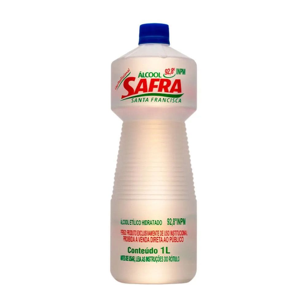 Álcool Líquido 92,8 Graus INPM Etílico cx c/12x1L Safra