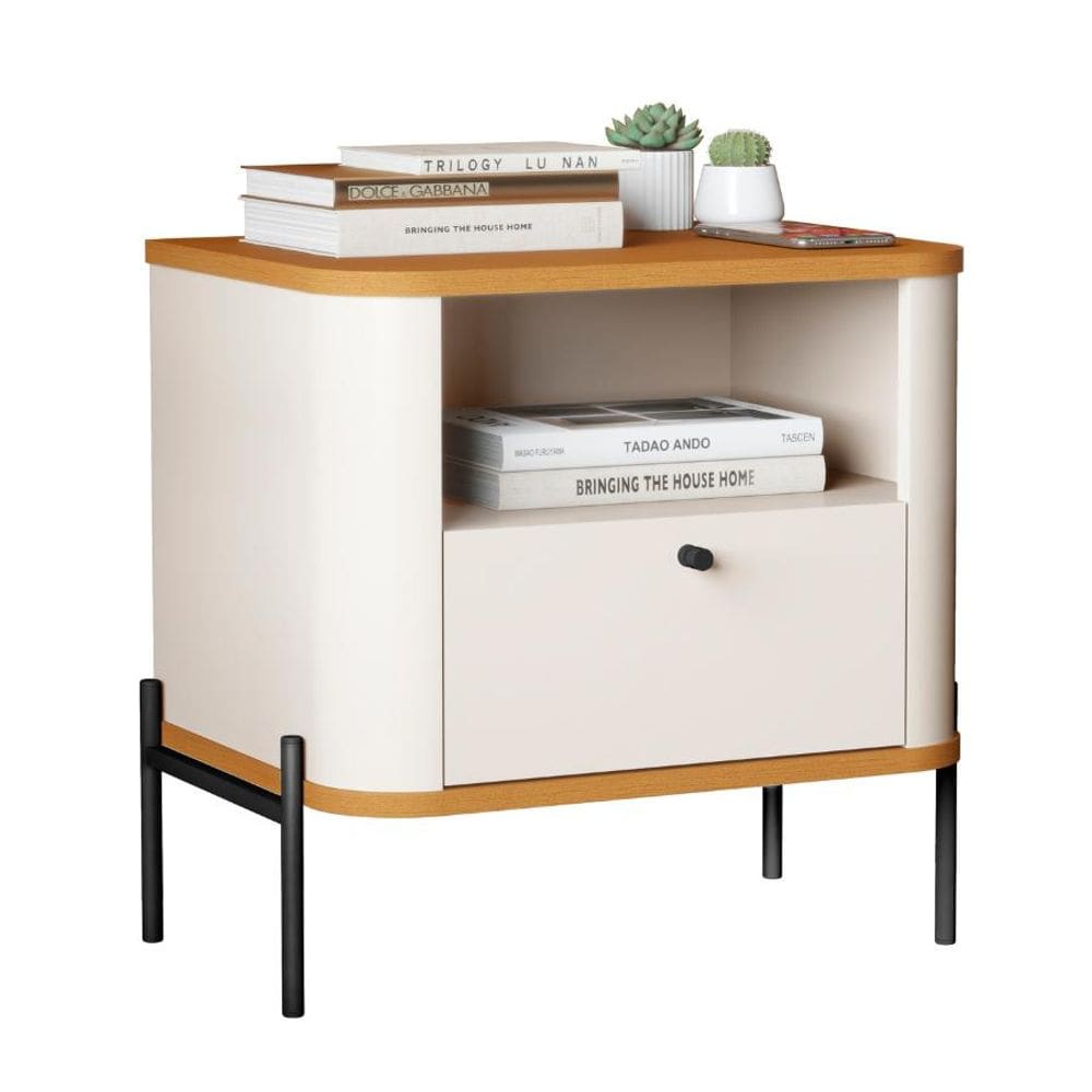 Mesa de Cabeceira Tucupí Slim Off Nature Preto JB Bechara