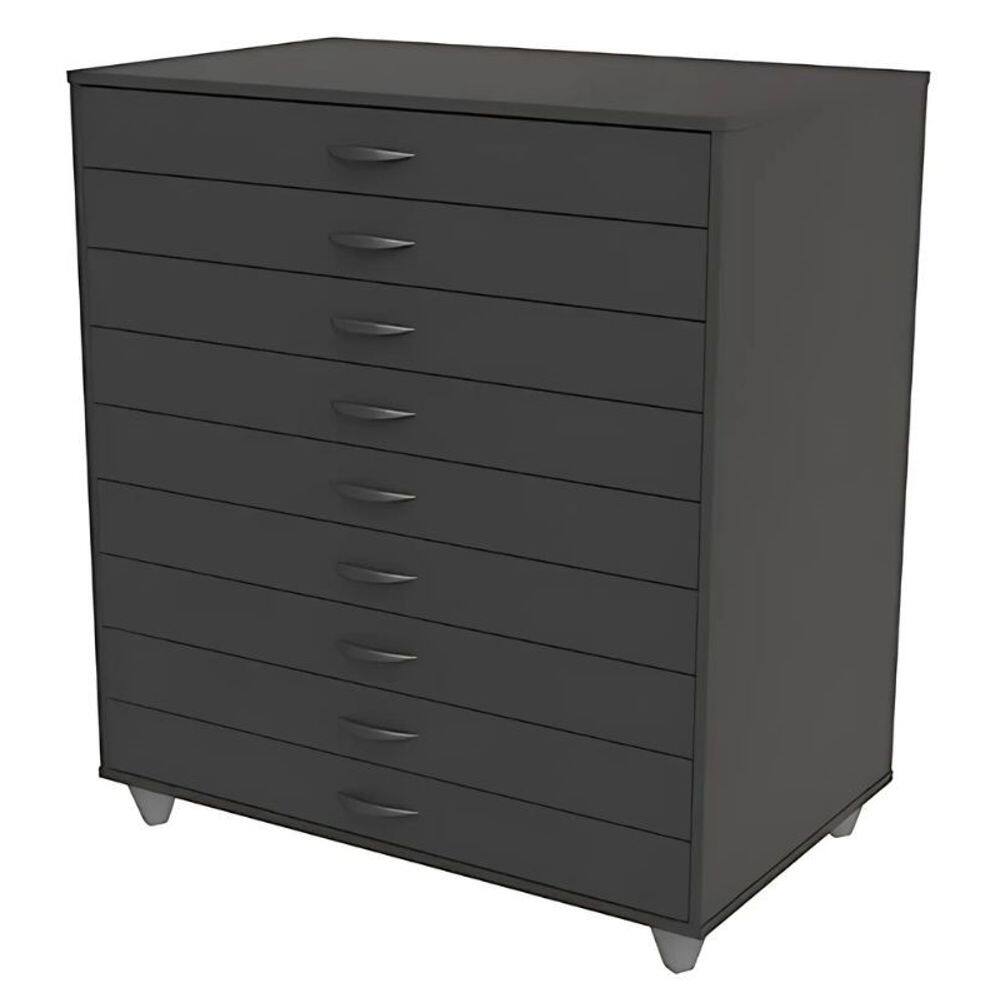 Porta Cartolina Armário Papelaria 9 Gavetas Preto
