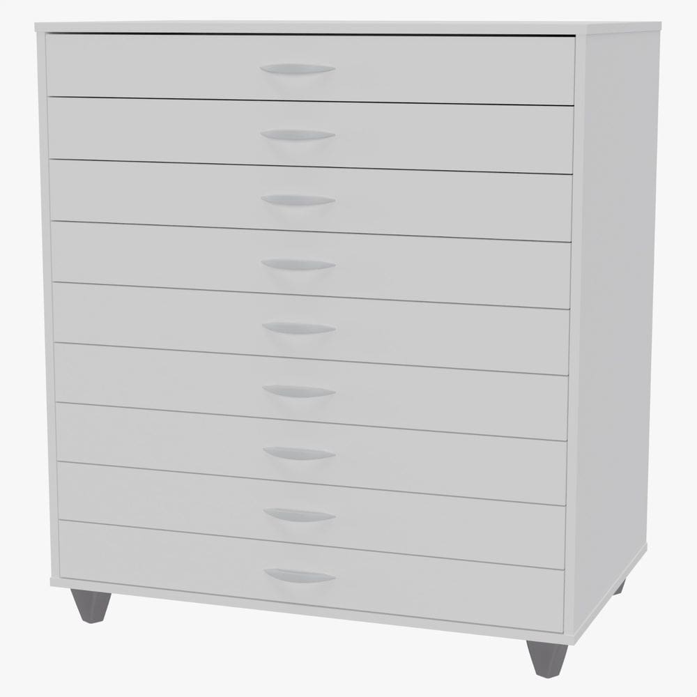 Porta Cartolina Armário Papelaria 9 Gavetas Branco