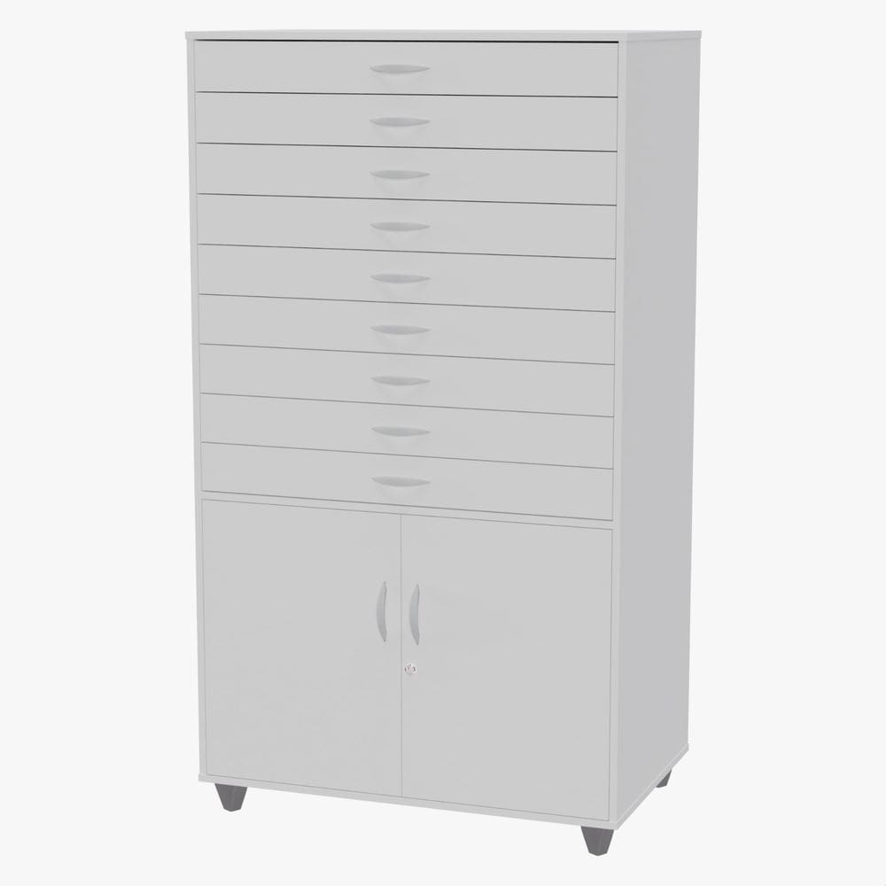 Porta Cartolina Armário Papelaria 9 Gavetas Balção Branco