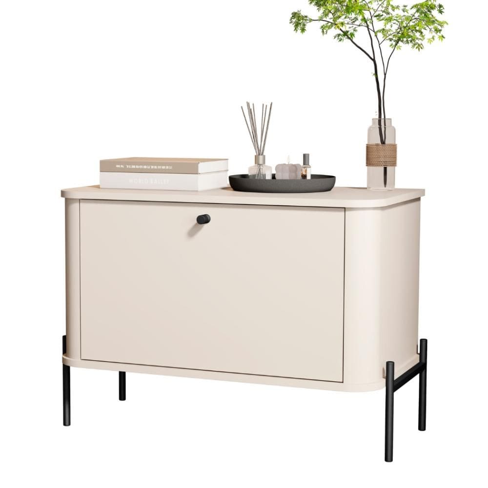 Mesa de Cabeceira Tucupí Off White Preto JB Bechara
