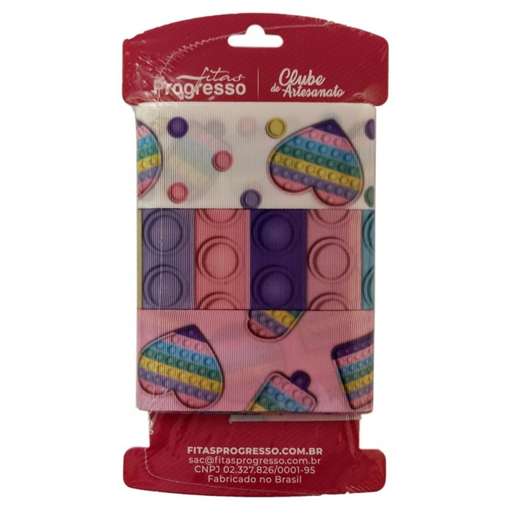 Cartela Fita De Gorgurão KGP001 38mm Cor 002 POP IT! Candy Colors - 9 Metros