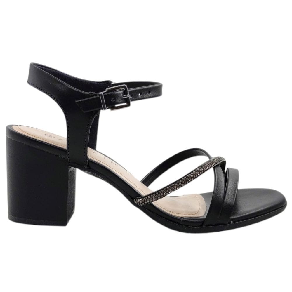 Sandália Feminina Casual Dia a Dia Passeio Trabalho com Strass Salto Grosso Médio Conforto Ramarim 2431204