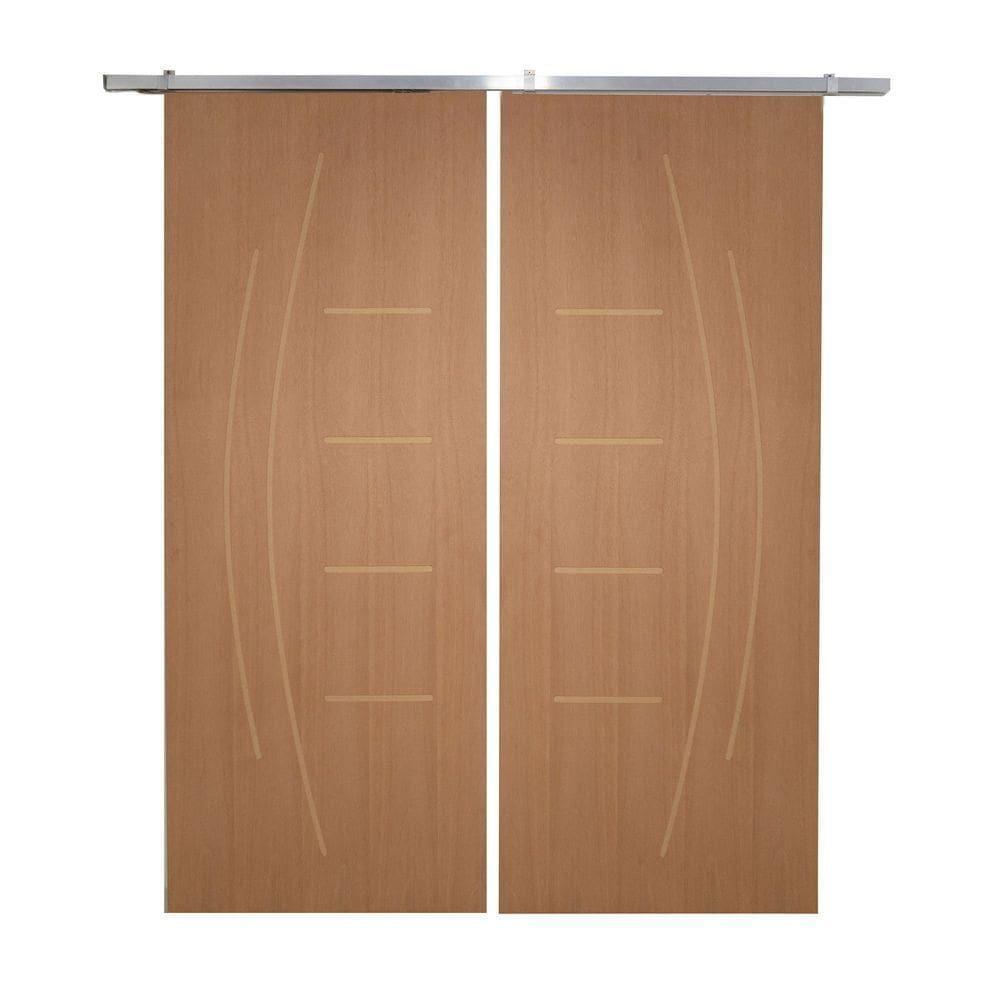 Porta Dupla De Correr P- Verniz Frisada F08 - Smile - 210x120