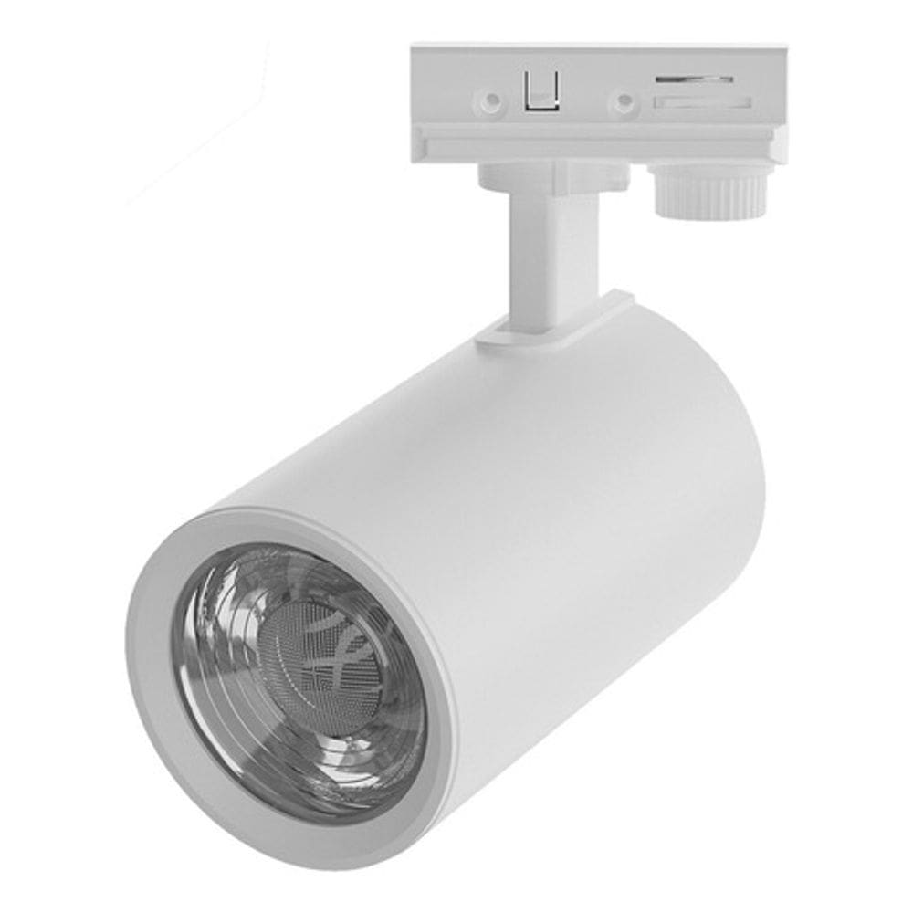 Kit Spot Trilho Branco 3 Lampadas De Led 9w Bivolt
