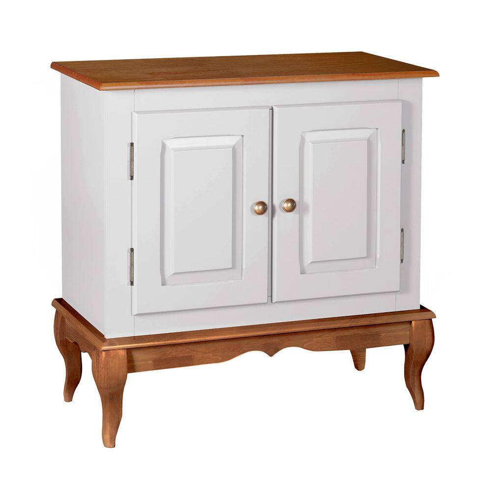 Gabinete para Banheiro 2 Portas com Pés Luiz XV Dália 3050 Linz Móveis - Off White/Imbuia Glazer