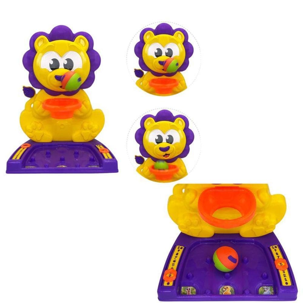 Brinquedo Infantil Cesta Basquete Leão + Bolinha Divertida