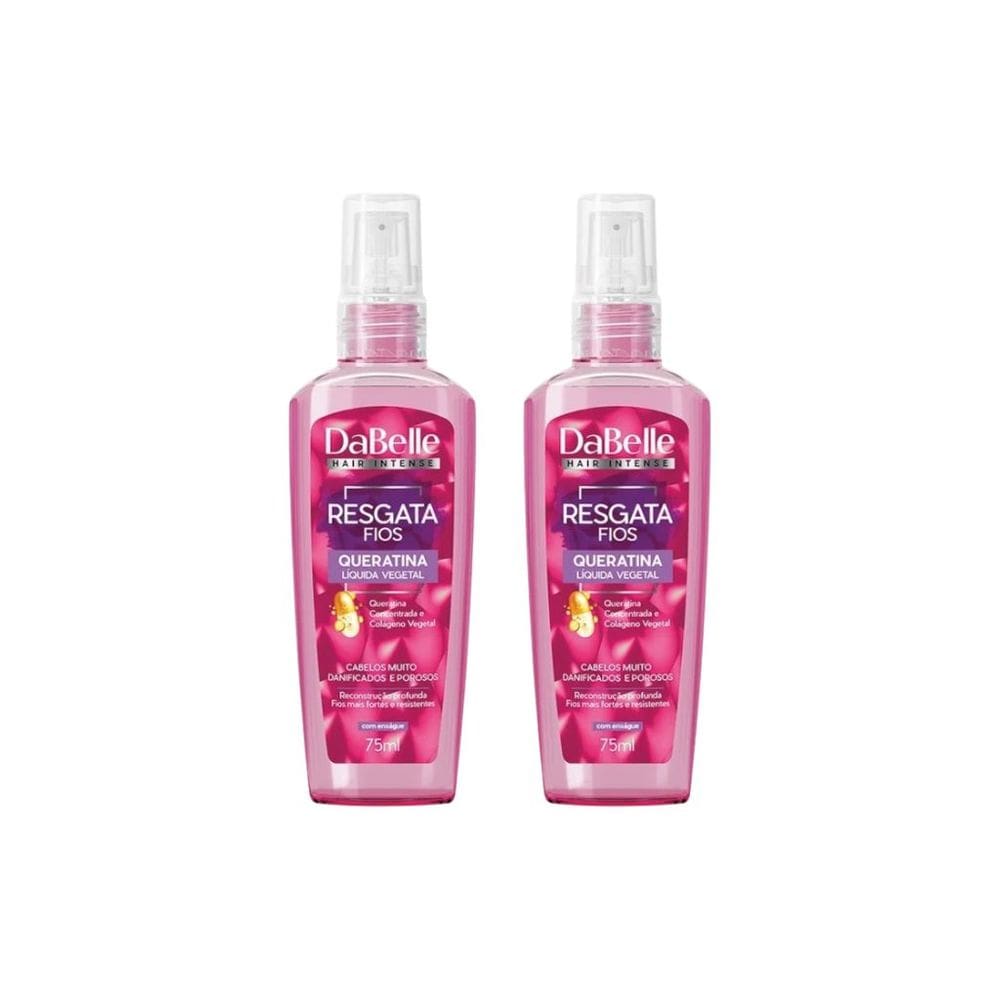 Queratina Liquida Vegetal Dabelle 75ml Resgata Fios -Kit 2un