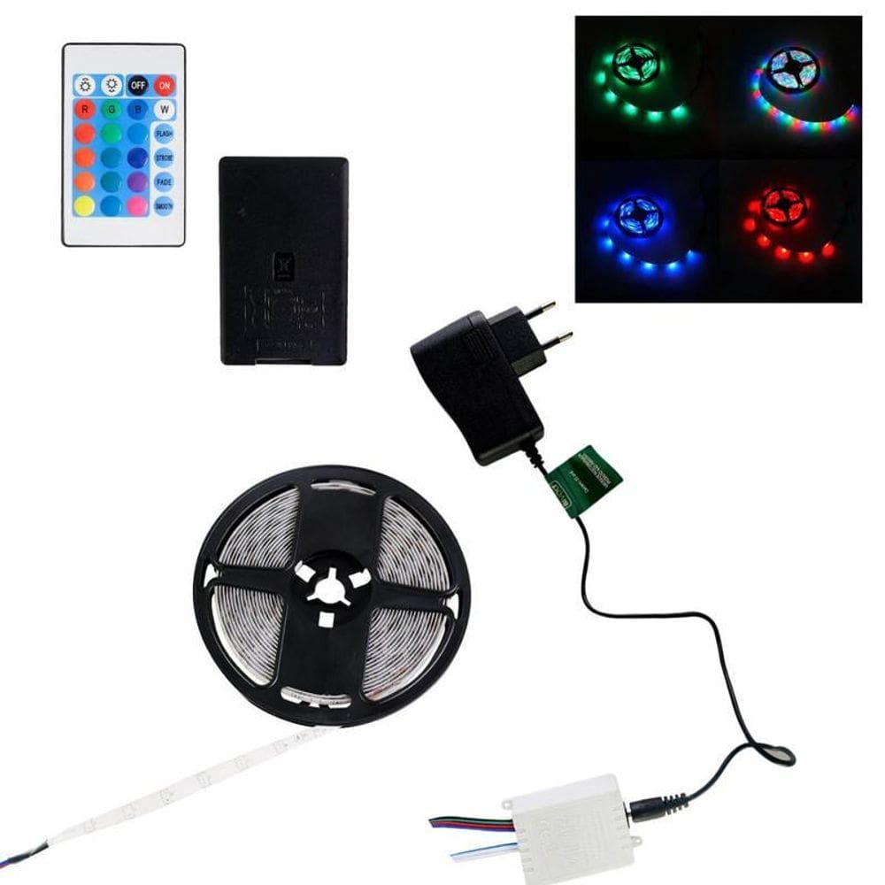 Fita Led Rgb 5M Controle Remoto - Decore Ambientes Estilo