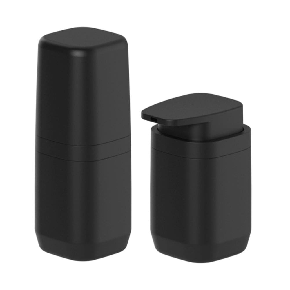 Conjunto de Porta Escova e Porta Sabonete Líquido Aura Preto - Ou