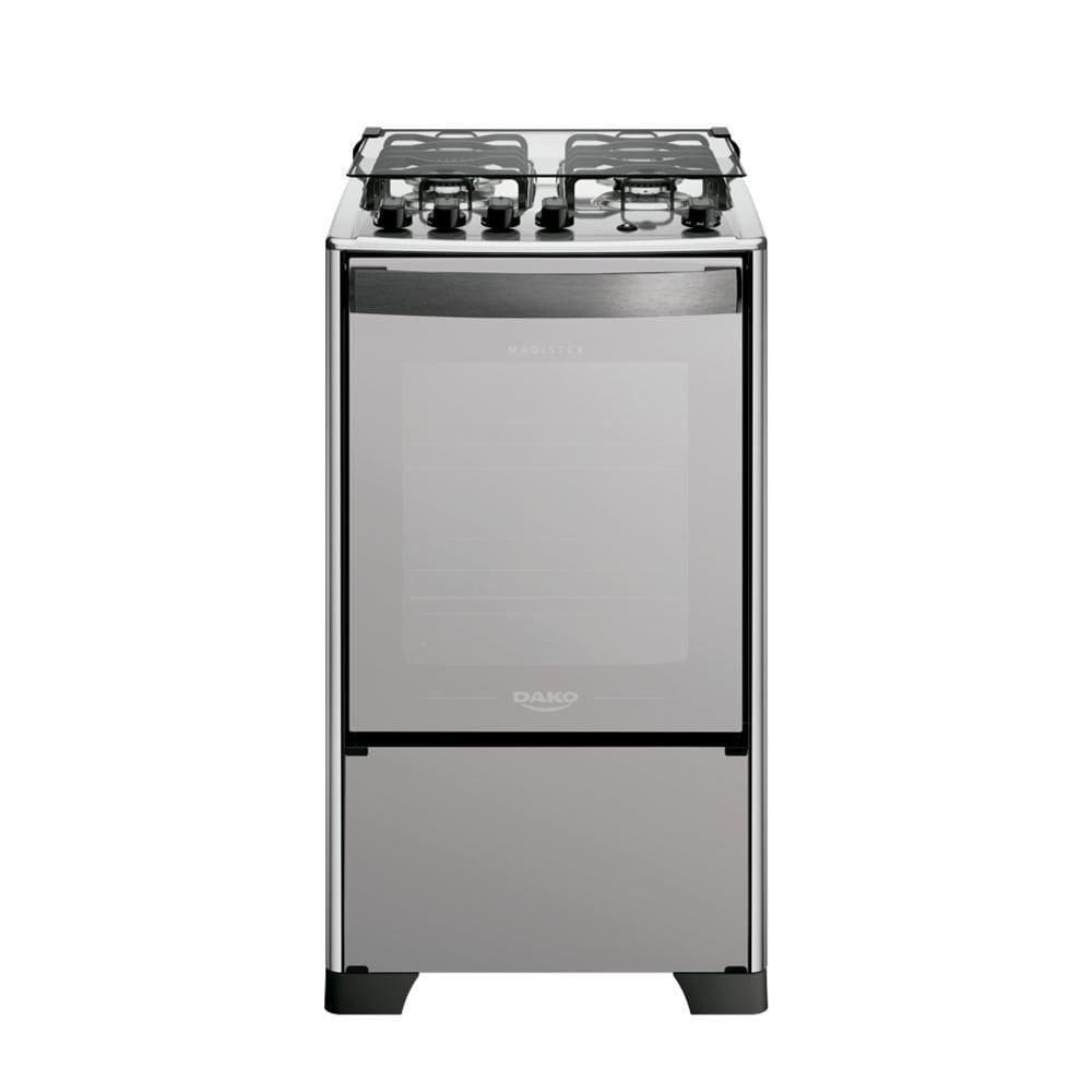 Fogão 4 Bocas Espelhado Com Mesa Inox Dako Magister Inox Style Bivolt