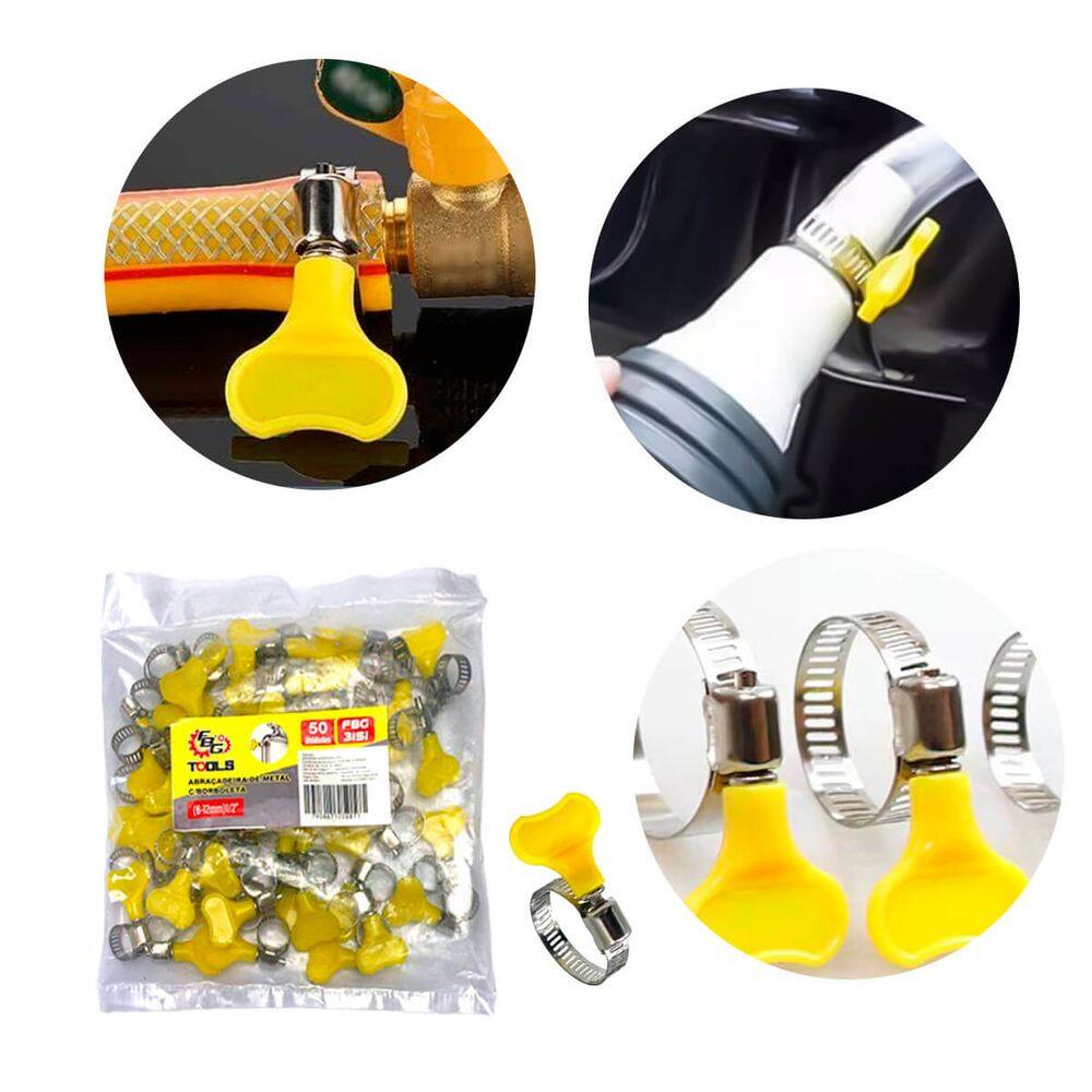 Kit 50 Abraçadeiras de Fixação Manual 8-12mm para Uso Automotivo
