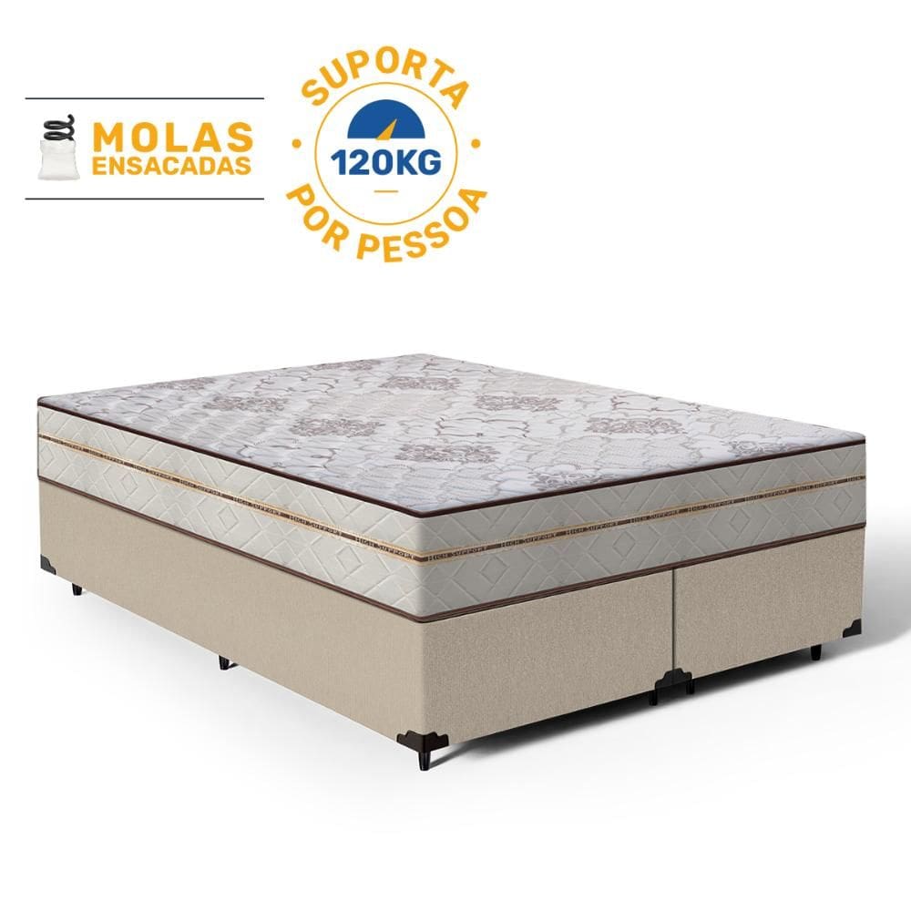 Cama Box com Colchão de Molas Ensacadas Luxury Queen 158cm