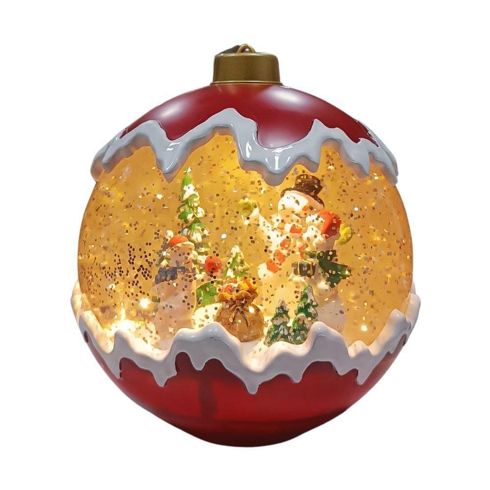 Globo De Natal Decorativo C/led 16,3x15x15cm Colorido