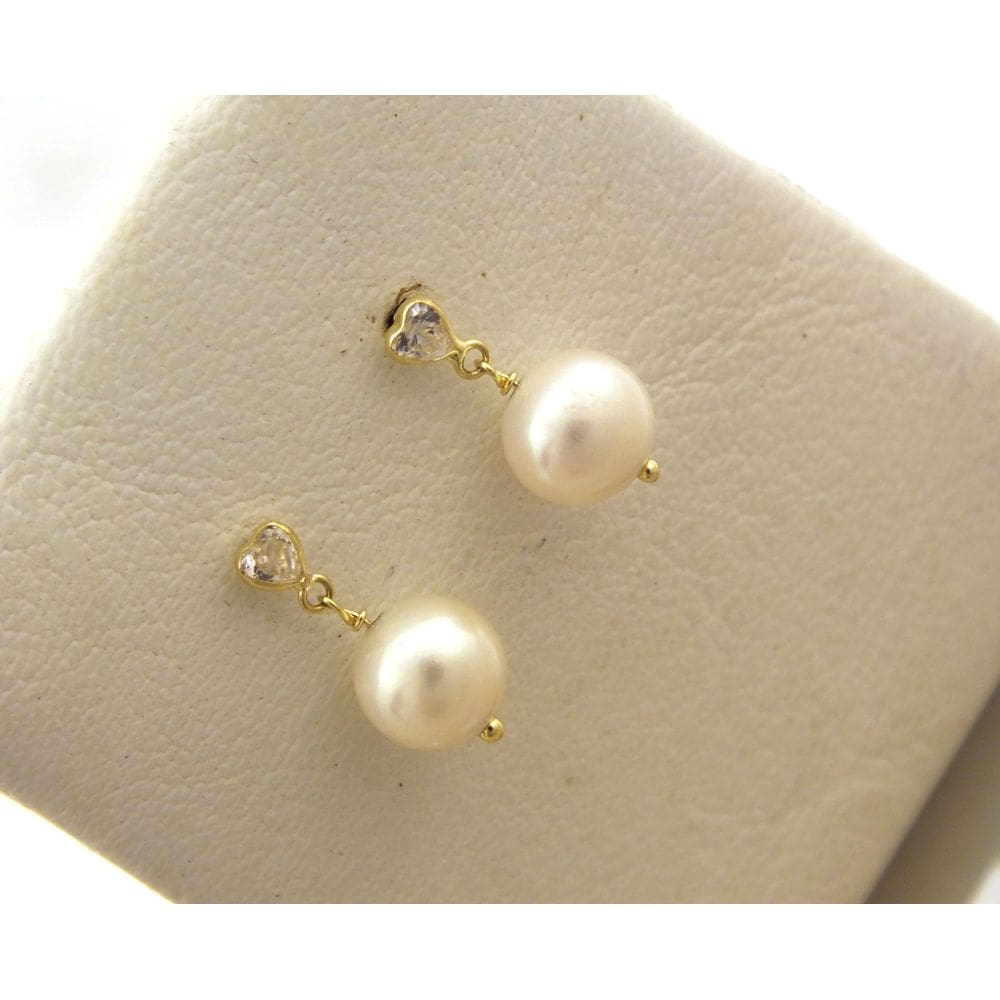 Brinco Delicado Pendente De Pérola Ouro Amarelo 18k J19847