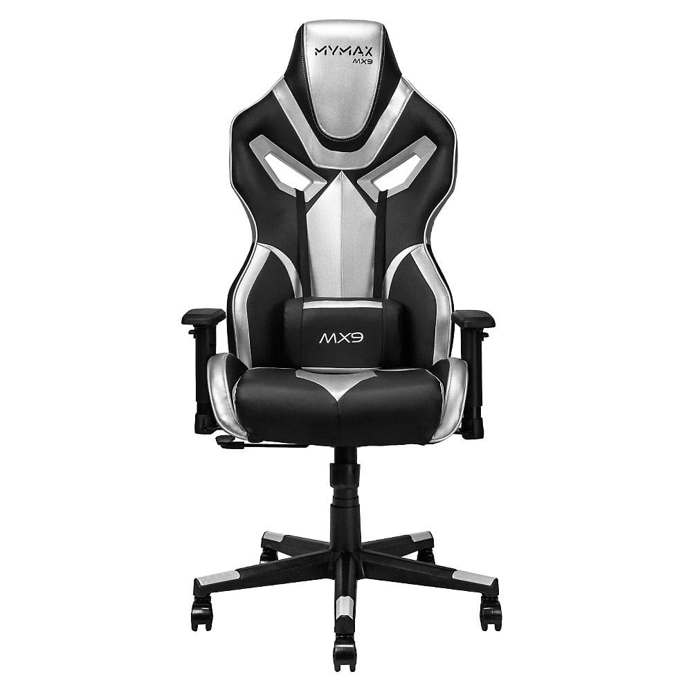 Cadeira Gamer MX9 Giratoria Preto/Prata MYMAX