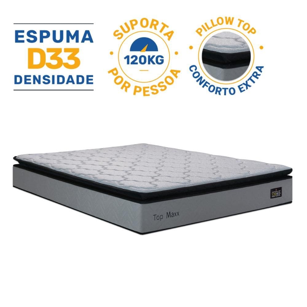 Colchão de Espuma D33 Pillow Top Maxx Casal 138cm