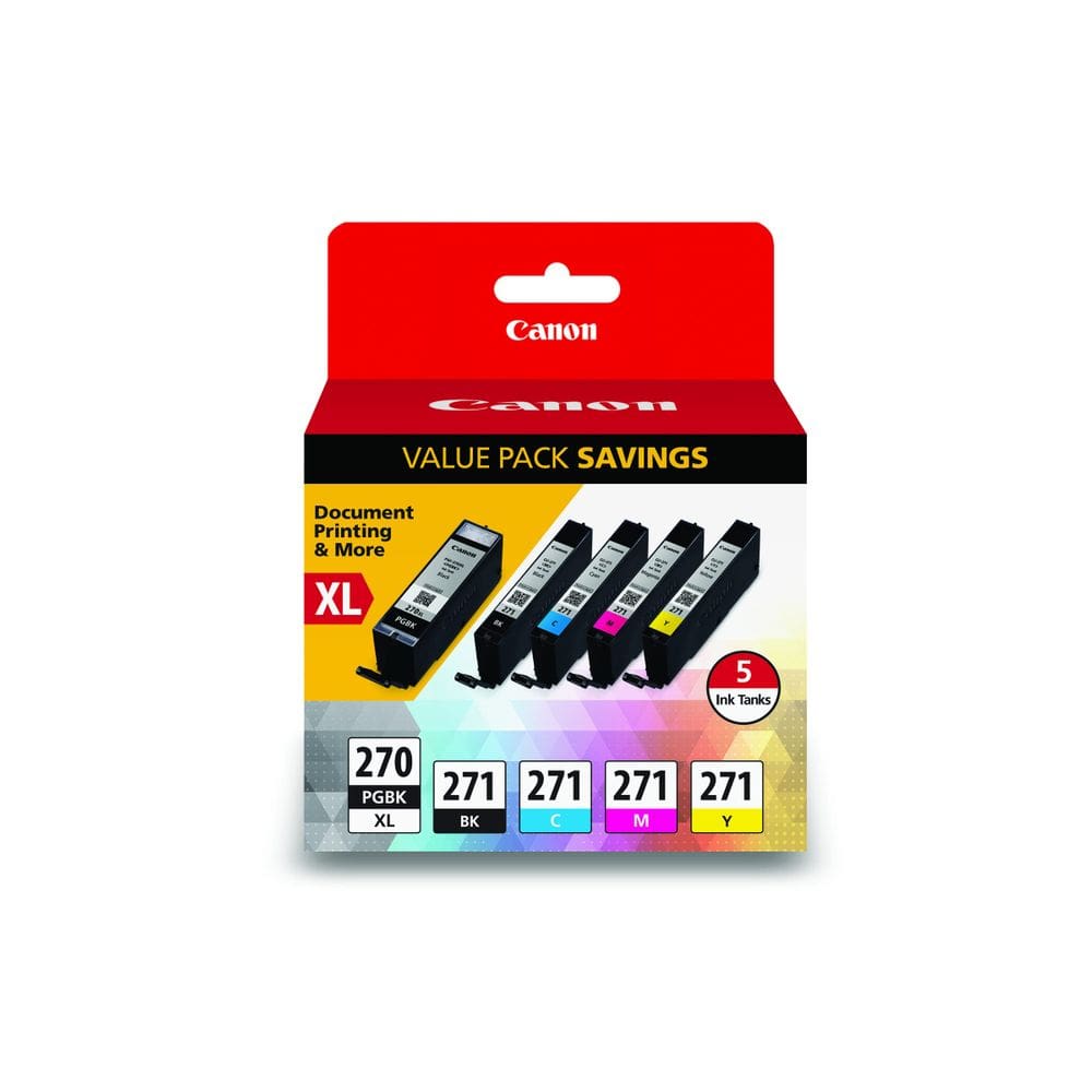 Cartucho de tinta Canon PGI-270XL/CLI-271 Pacote econômico de 5 cores
