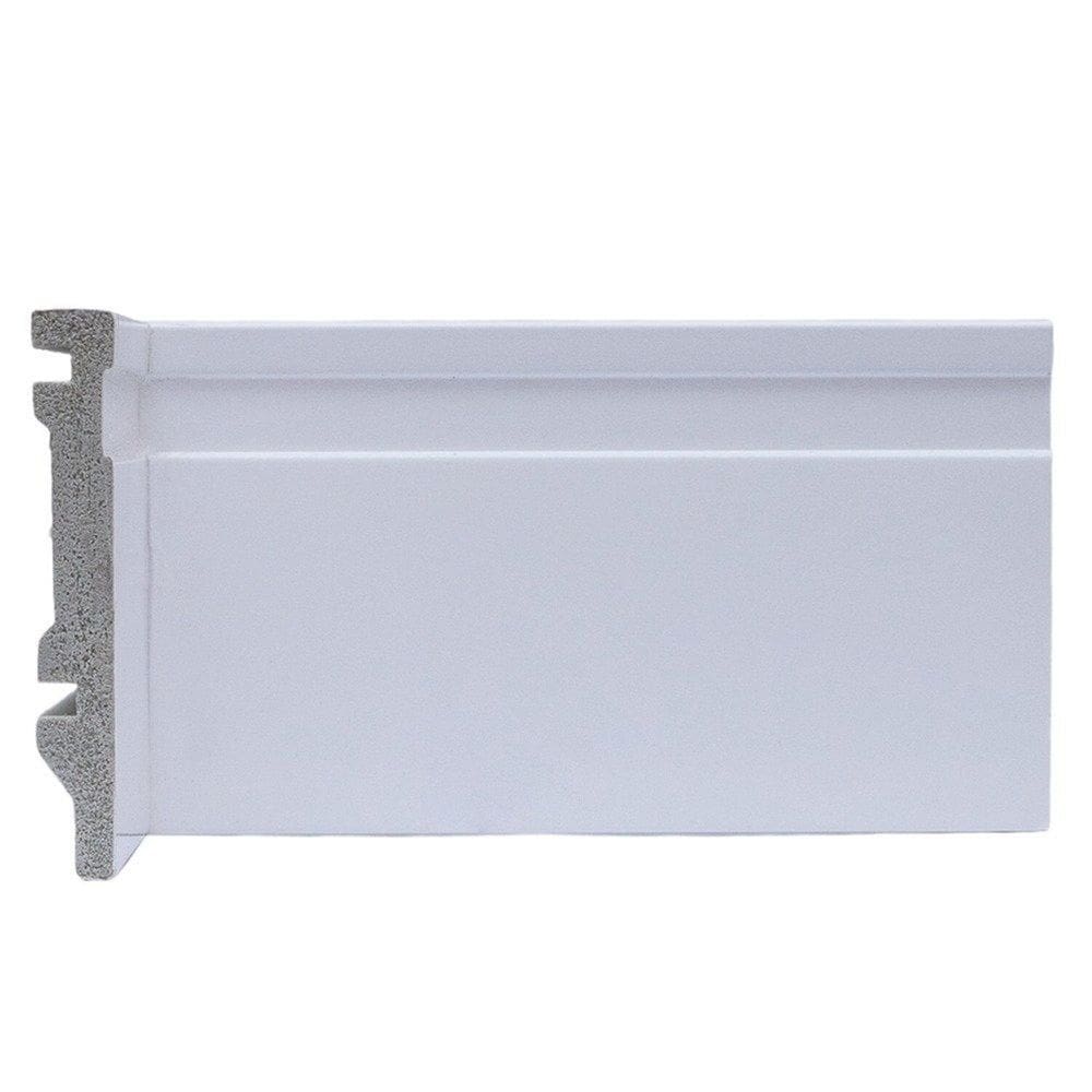 Rodapé de Poliestireno 10cm X 15mm Frisado Metro Linear - Barra com 2,25ml - caixa com 2,25 Unidade - Branco