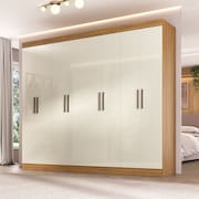 Guarda-roupa Paris 8p 200x237x47 Cm Cinamomo/Off White