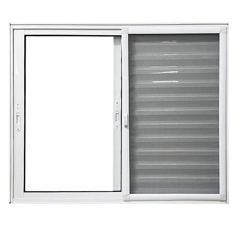 Janela de Alumínio Veneziana 3 Folhas com Tela Mosquiteira 120x120 Branco