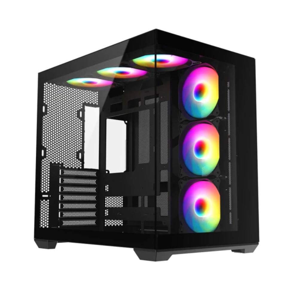 Gabinete Gamer Liketec Atras Dark ARGB Vidro Temperado USB 3.0 6 Fans Preto LC-CB3X3-ATLAS-2115