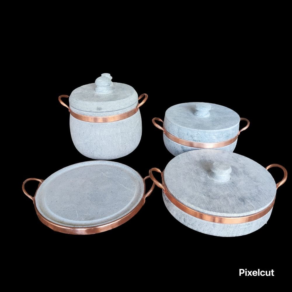 Kit de peças pedra sabão com 04 peças