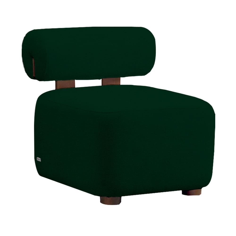 Poltrona Livi para Consultório Bouclê Verde - Vallisa Decor