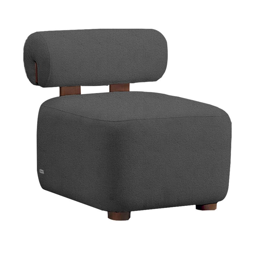 Poltrona Livi para Consultório Bouclê Cinza - Vallisa Decor