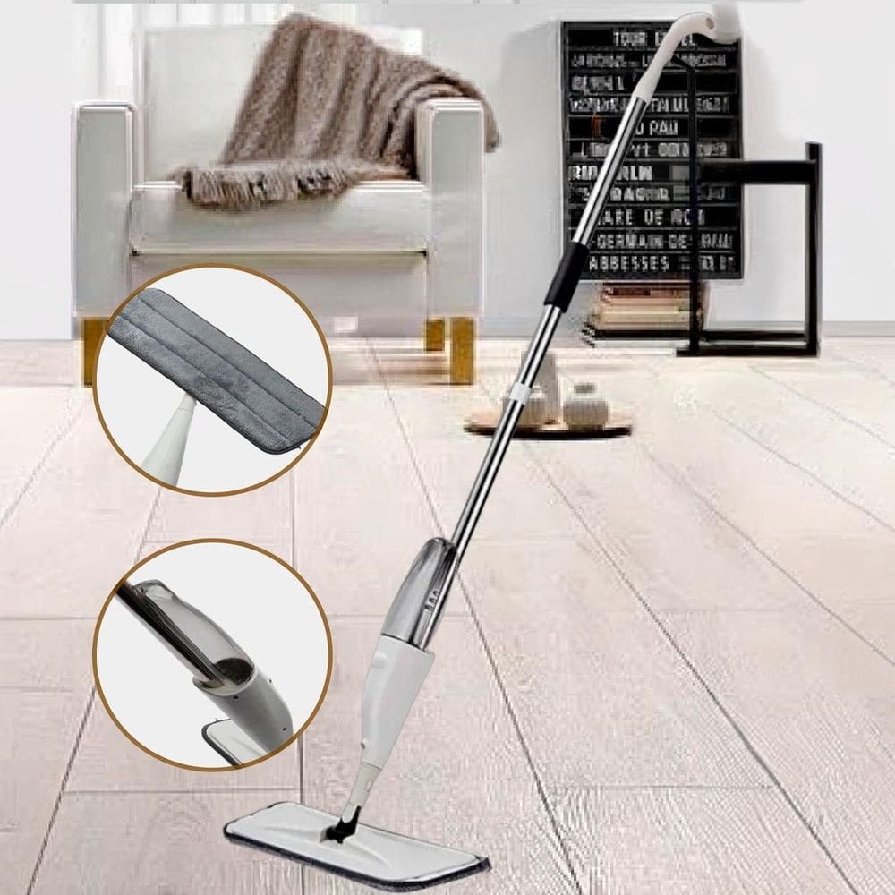 Esfregão Spray Microfibra Lavável Para Pisos Brilhantes
