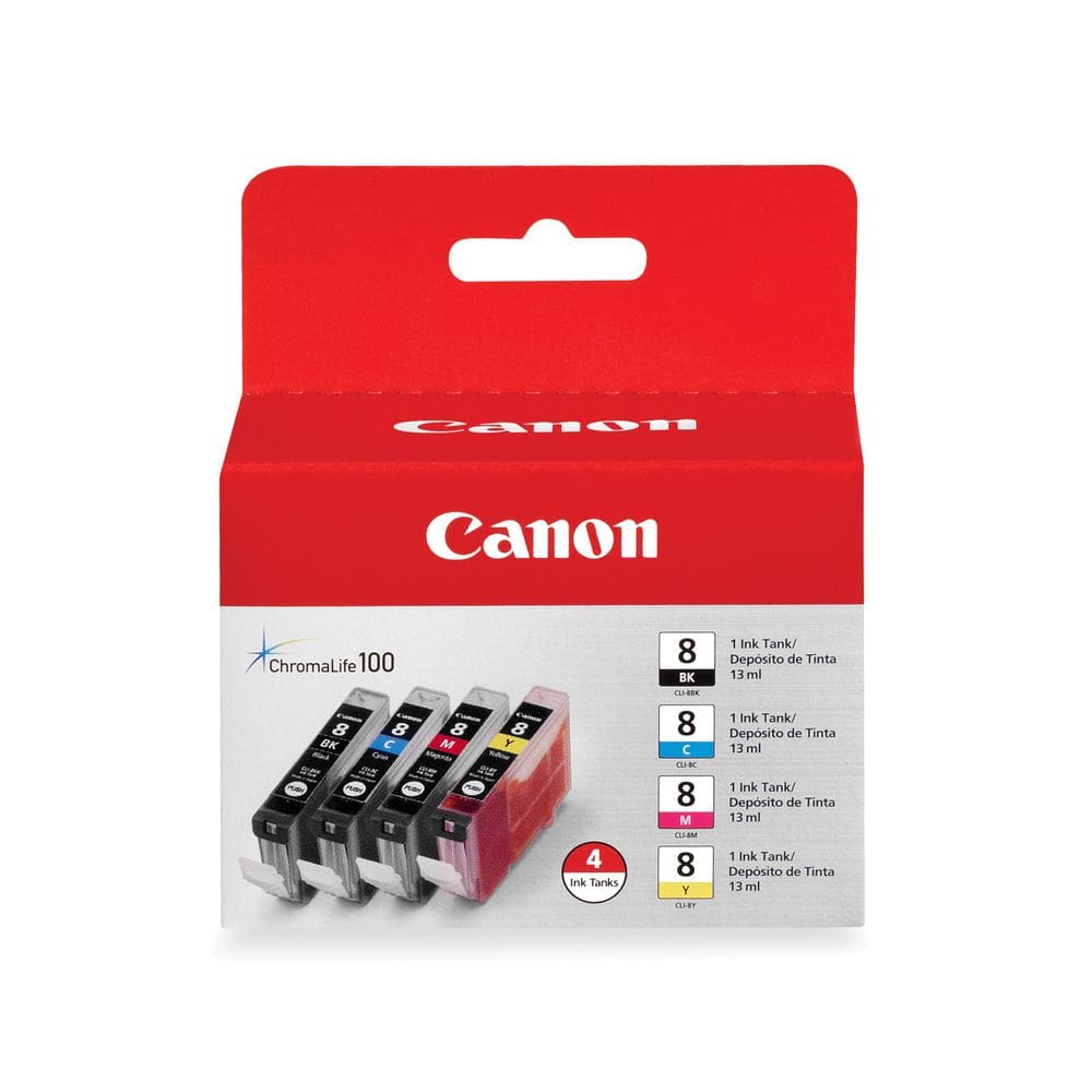 Tanques de tinta Canon CNMCLI84PK CLI-8 4 cores (preto, amarelo, ciano, magenta)