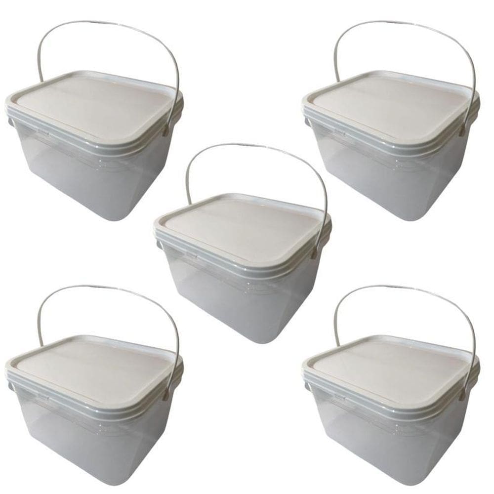 Balde Alça Plastica Para Cachorro 2.4L-Kit 5 Pçs
