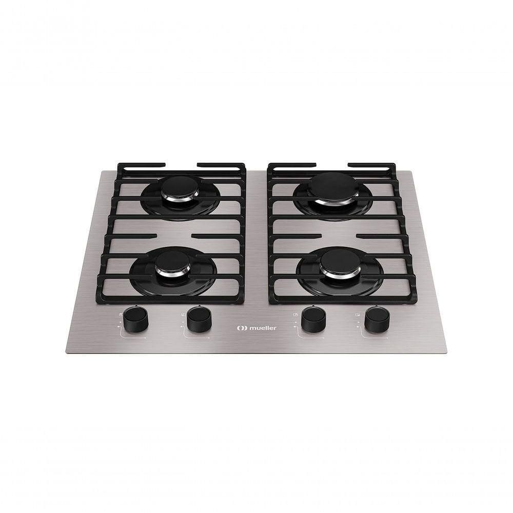 Fogão Cooktop 4 Bocas Ultra Chama MCG4BL Grade Dupla Mesa De Alumínio Mueller Bivolt