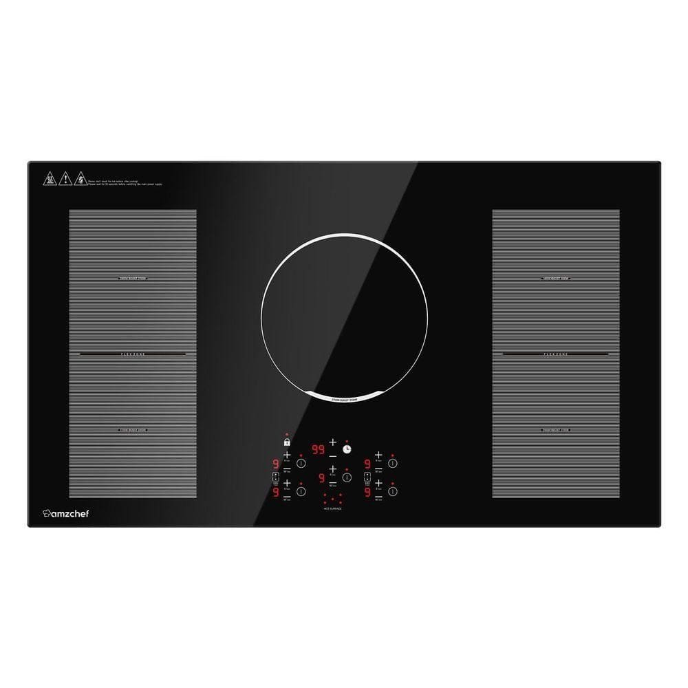 Cooktop Amzchef Indução 36 Embutido, 10800w, 5 Zonas E Função Boost